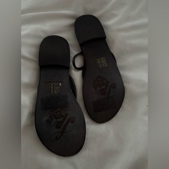 Free People Kayla Black Soft Strappy Slip On Sandals - Picture 4 of 4